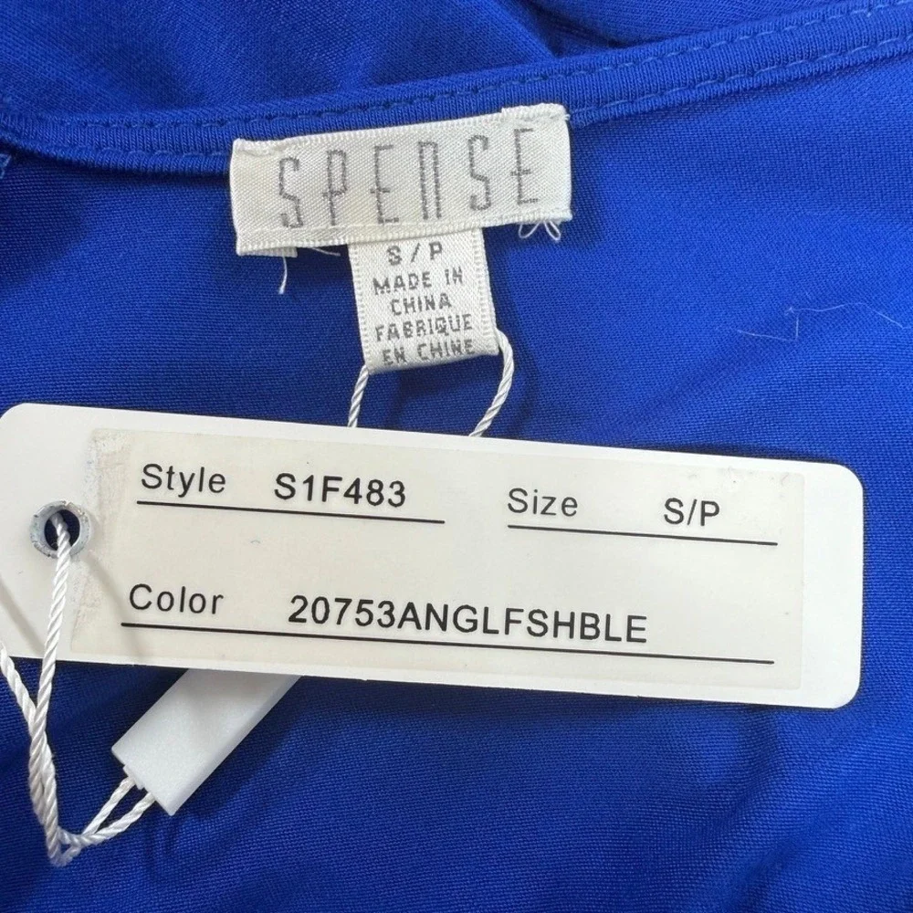 Spense Blue Wide Leg Jumpsuit Womens Small Sleeveless Stretch Knit NWT‎